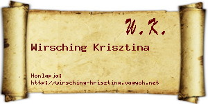 Wirsching Krisztina névjegykártya