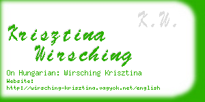 krisztina wirsching business card